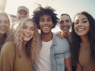Obraz premium Friendship Day. Happy friends is smilling. 