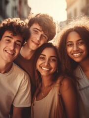 Fototapeta premium Friendship Day. Happy friends is smilling