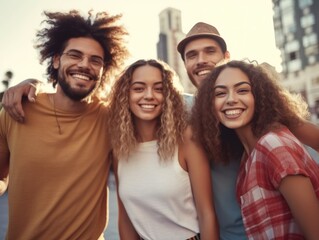 Friendship Day. Happy friends is smilling