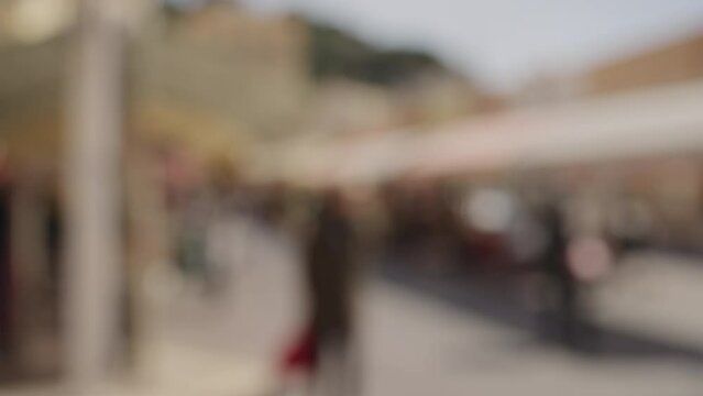 Blurred background of Nice old town Market