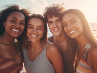 Fototapeta premium Friendship Day. Happy friends is smilling