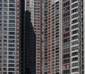 Fototapeta na wymiar Facades of residential buildings in Busan, Korea