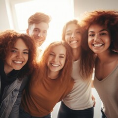 Obraz premium Friendship Day. Happy friends is smilling. Generative AI