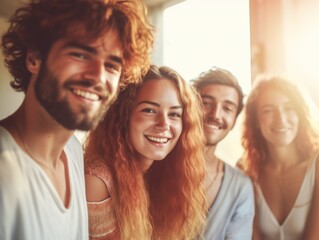 Fototapeta premium Friendship Day. Happy friends is smilling. Generative AI