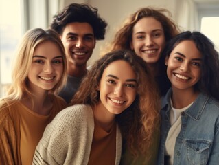 Fototapeta premium Friendship Day. Happy friends is smilling. Generative AI