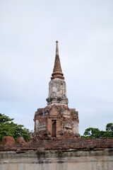 Fototapeta premium Vintage J.D. brick at an ancient temple in Ayutthaya province, Thailand.