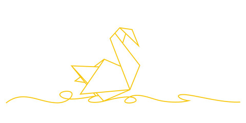 swan origami line art style. vector eps 10 illustration