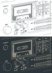 Tape recorder close-up illustrations