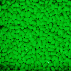 green capsules pills with medicine antibiotic