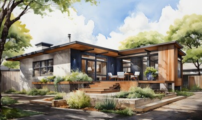 Modern house, generative ai