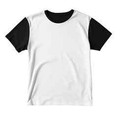 Blank black and white t-shirt, shirt front isolated. - obrazy, fototapety, plakaty