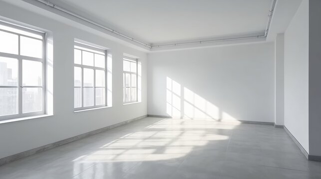 home interior blank empty space interior design concept room space mock up template backdrop minimal decoration with daylight clean and clear no furniture,ai generate