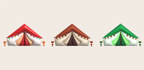 Obraz premium 3d illustration camping travel tent equipment ,Tourist camp tents