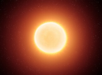 Bright surface of the star. Sun-like star in outer space. Yellow dwarf isolated.
