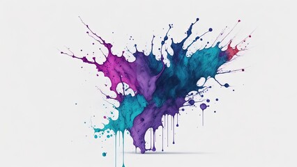 watercolor paint of splash, splash watercolor background, Watercolor shapes on white background. Generative AI