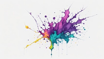 watercolor paint of splash, splash watercolor background, Watercolor shapes on white background. Generative AI