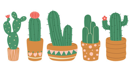 Cactus 1 cute on a white background, vector illustration.