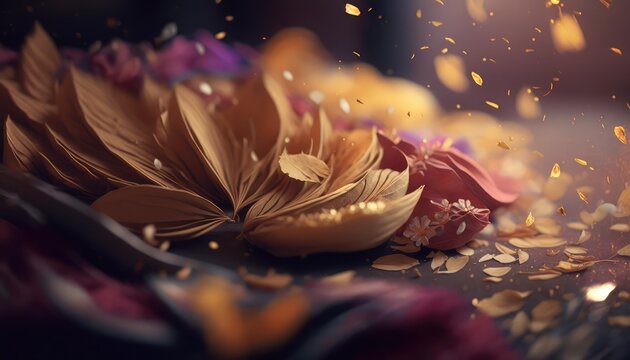 eye catching decorative and royal flower petal photography generative ai