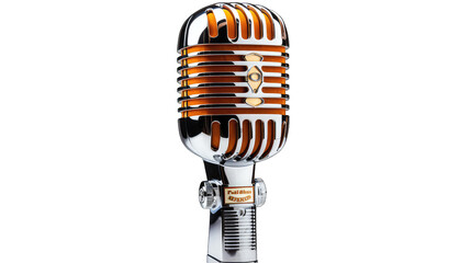 retro microphone isolated on transparent  background