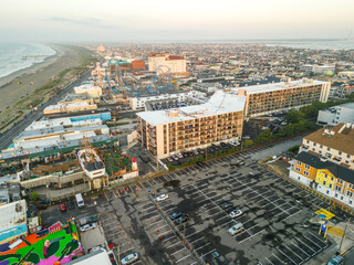 Obraz premium Aerial Drone of Ocean City New Jersey Summer 2023