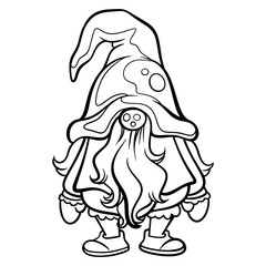 gnome drawing with black lines on a white background
