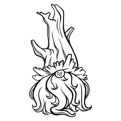 gnome drawing with black lines on a white background
