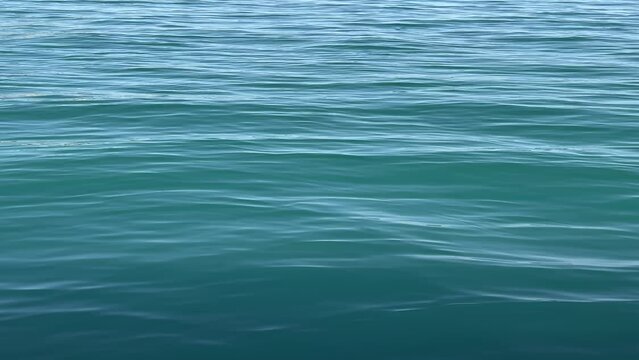 Blue sea water waves seascape, vertical video.