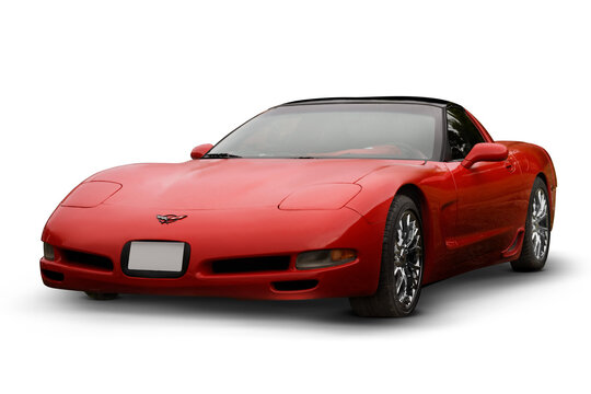 Red 2000 Chevrolet Corvette PNG with Transparent Background