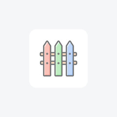 Elegant Fence, fence Vector Awesome Fill Icon