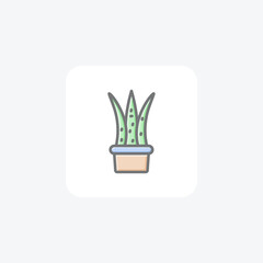 Soothing Aloe Vera Plant Vector Awesome Fill Icon