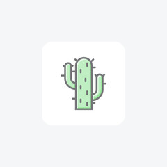 Desert-Inspired Plant, cacti Vector Awesome Fill Icon