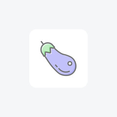 Exquisite Brinjal Vector Awesome Fill Icon