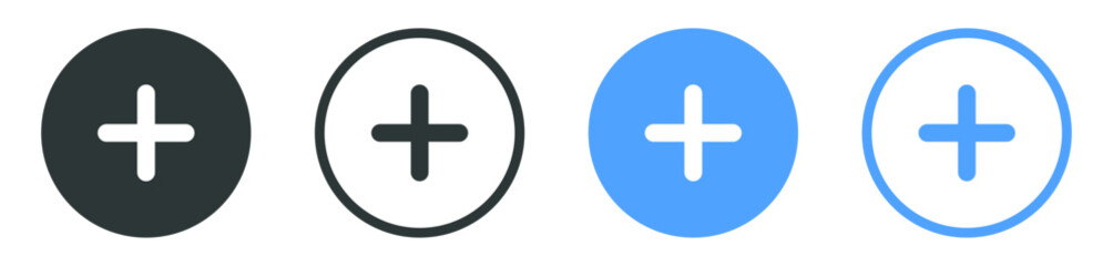 Add, new, plus icon button- create icons, more button - positive sign- cross symbol - Addition Logo , apps and website icons