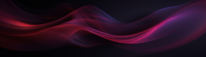 Abstract minimalist dark smoke wave banner, background. Stylish modern design. Copy space. Generative AI