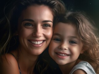 Fototapeta premium Happy Mother's Day. Mather and daughter smiling happily. 