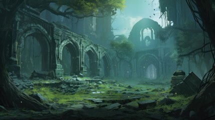 Naklejka premium Fantasy Ruins Artwork