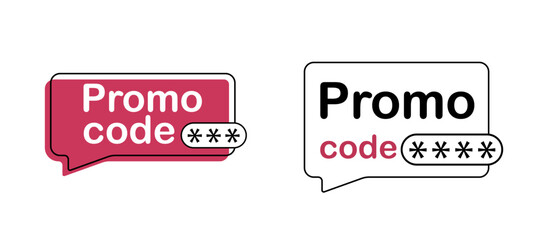 Get Your Discount Code Now with Our Promo Code Speech Bubble Illustration. Set of object