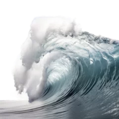 Foto op Canvas A massive ocean wave crashing in the middle of the sea © LUPACO PNG