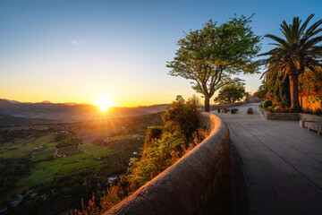 Paseo de los Ingleses (Walkway of the English) at sunset - Ronda, Andalusia, Spain