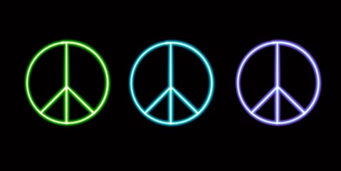 hippie icon glowing desktop icon, neon sticker, neon figure, glowing figure, neon geometrical figures 