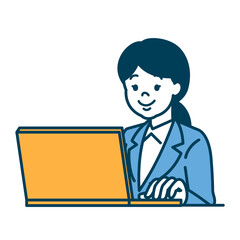 パソコン　女性　スーツ