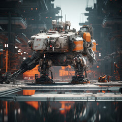 Robot Machine Future Robotic Sci-fi Military 3D Science Fiction Technology Apocalypse Generative AI Futuristic