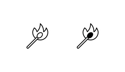 matchstick icon design with white background stock illustration