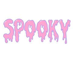 Halloween lettering dripping alphabet cute pastel word font