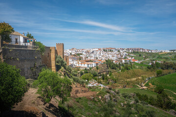 Fototapeta na wymiar Tower and Walls of La Cijara - Ronda, Andalusia, Spain