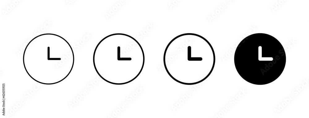 Aufkleber time icon set. vector clock timer icon symbol. countdown, waiting, duration icons
