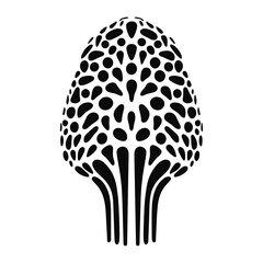 Morel mushroom logo abstract organic structure black svg vector