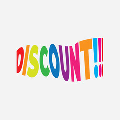 discount word design with colorful letters