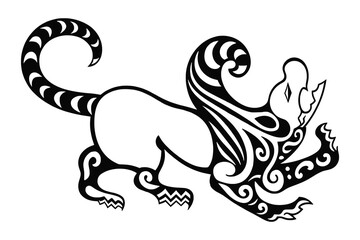 Stylized drawing, ancient Scythian art, ethnic theme, vector design