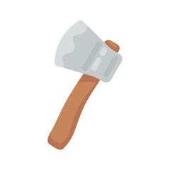 Ax icon. Bonfire logging equipment for hikers. Activities to set up tents to relax during the holidays.